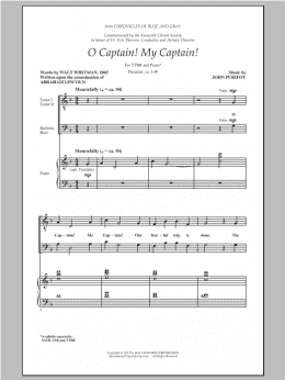 page one of O Captain! My Captain! (TTBB Choir)