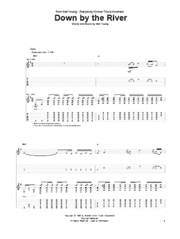 page one of Down By The River (Guitar Tab)