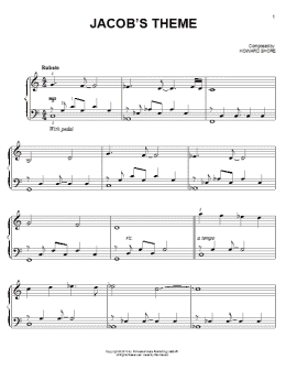 page one of Jacob's Theme (Easy Piano)