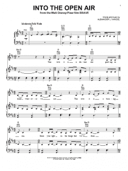 page one of Into The Open Air (from Brave) (Piano, Vocal & Guitar Chords (Right-Hand Melody))
