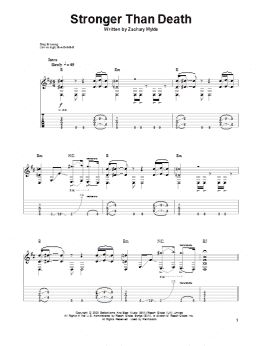page one of Stronger Than Death (Guitar Tab (Single Guitar))