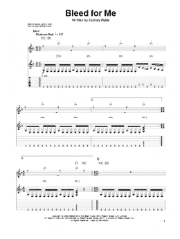 page one of Bleed For Me (Guitar Tab (Single Guitar))