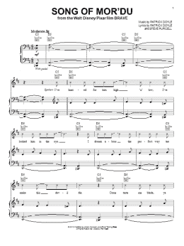 page one of Song Of Mor'Du (Piano, Vocal & Guitar Chords (Right-Hand Melody))