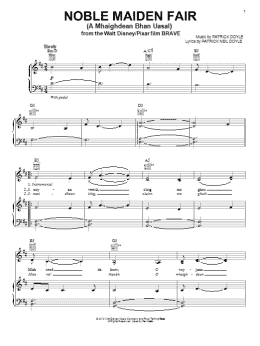 page one of Noble Maiden Fair (A Mhaighdean Bhan Uasal) (Piano, Vocal & Guitar Chords (Right-Hand Melody))