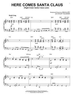 page one of Here Comes Santa Claus (Right Down Santa Claus Lane) [Jazz version] (arr. Brent Edstrom) (Piano Solo)