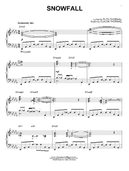 page one of Snowfall [Jazz version] (arr. Brent Edstrom) (Piano Solo)