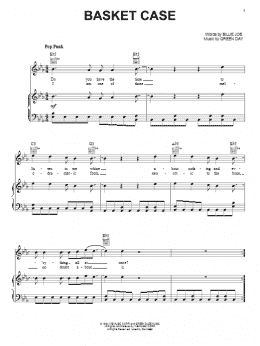 page one of Basket Case (Piano, Vocal & Guitar Chords (Right-Hand Melody))