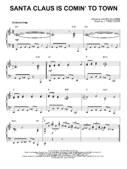 page one of Santa Claus Is Comin' To Town [Jazz version] (arr. Brent Edstrom) (Piano Solo)