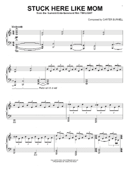 page one of Stuck Here Like Mom (Piano Solo)