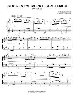 page one of God Rest Ye Merry, Gentlemen [Ragtime version] (arr. Phillip Keveren) (Easy Piano)