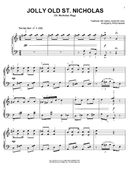 page one of Jolly Old St. Nicholas [Ragtime version] (arr. Phillip Keveren) (Easy Piano)