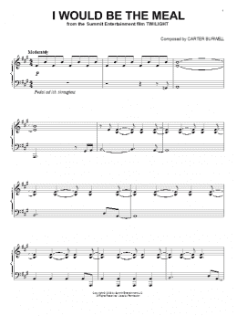 page one of I Would Be The Meal (Piano Solo)