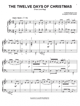 page one of The Twelve Days Of Christmas [Ragtime version] (arr. Phillip Keveren) (Easy Piano)