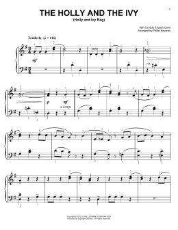 page one of The Holly And The Ivy [Ragtime version] (arr. Phillip Keveren) (Easy Piano)