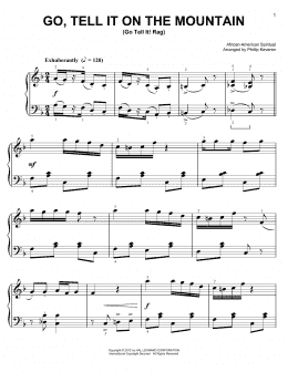 page one of Go, Tell It On The Mountain [Ragtime version] (arr. Phillip Keveren) (Easy Piano)