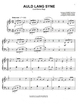 page one of Auld Lang Syne [Ragtime version] (arr. Phillip Keveren) (Easy Piano)