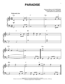 page one of Paradise (Easy Piano)