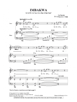 page one of Imbakwa (SATB Choir)