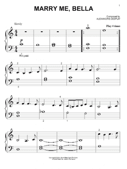 page one of Marry Me, Bella (from The Twilight Saga: New Moon) (Big Note Piano)