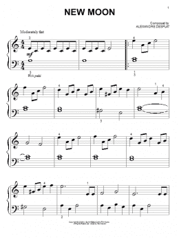page one of New Moon (from The Twilight Saga: New Moon) (Big Note Piano)