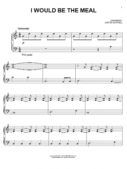 page one of I Would Be The Meal (Easy Piano)
