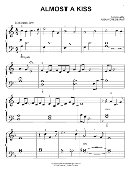 page one of Almost A Kiss (from The Twilight Saga: New Moon) (Big Note Piano)