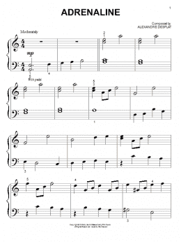 page one of Adrenaline (from The Twilight Saga: New Moon) (Big Note Piano)