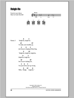 page one of Heigh-Ho (from Snow White And The Seven Dwarfs) (Guitar Chords/Lyrics)