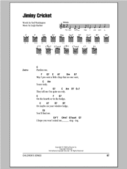 page one of Jiminy Cricket (Guitar Chords/Lyrics)