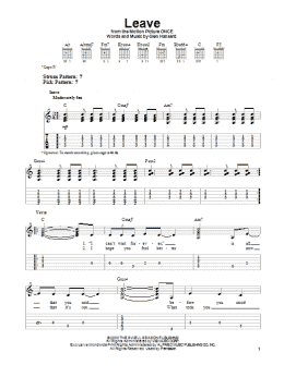 page one of Leave (Easy Guitar Tab)