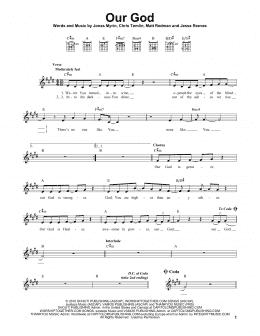page one of Our God (Easy Guitar)