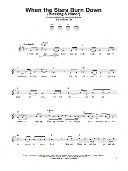 page one of When The Stars Burn Down (Blessing & Honor) (Easy Guitar)