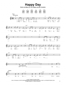 page one of Happy Day (Easy Guitar)
