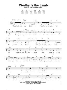 page one of Worthy Is The Lamb (Easy Guitar)