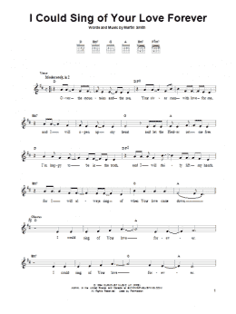 page one of I Could Sing Of Your Love Forever (Easy Guitar)