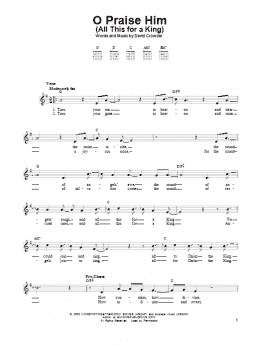 page one of O Praise Him (All This For A King) (Easy Guitar)