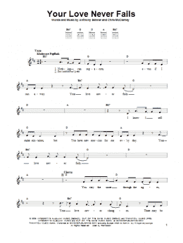 page one of Your Love Never Fails (Easy Guitar)