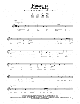 page one of Hosanna (Praise Is Rising) (Easy Guitar)