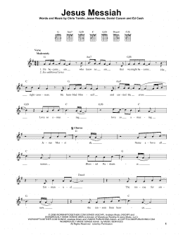 page one of Jesus Messiah (Easy Guitar)