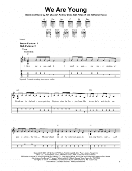 page one of We Are Young (Easy Guitar Tab)