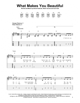 page one of What Makes You Beautiful (Easy Guitar Tab)