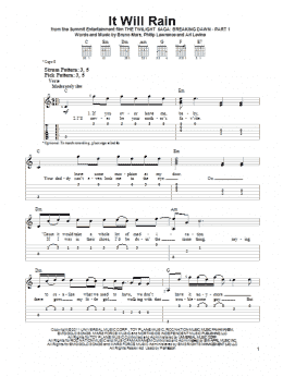 page one of It Will Rain (Easy Guitar Tab)