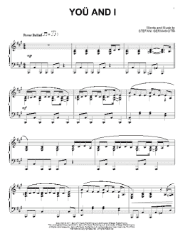 page one of You And I (Piano Solo)