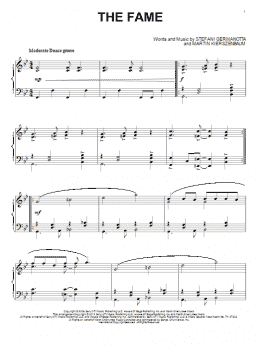page one of The Fame (Piano Solo)