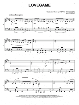 page one of Lovegame (Piano Solo)