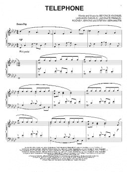 page one of Telephone (Piano Solo)