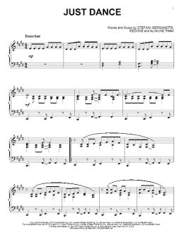 page one of Just Dance (Piano Solo)