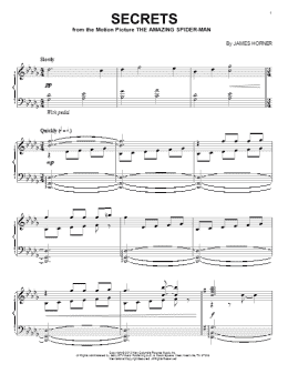 page one of Secrets (Piano Solo)
