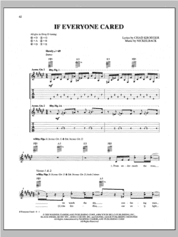 page one of If Everyone Cared (Guitar Tab)