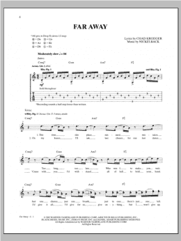 page one of Far Away (Guitar Tab)